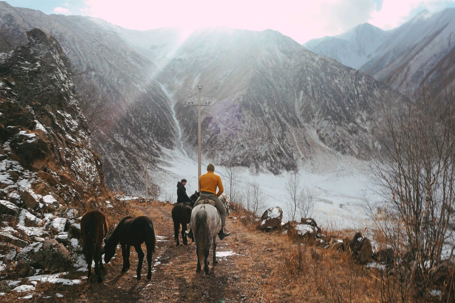 Horse riding tours in Kazbegi Truso Valley Caucasus mountains