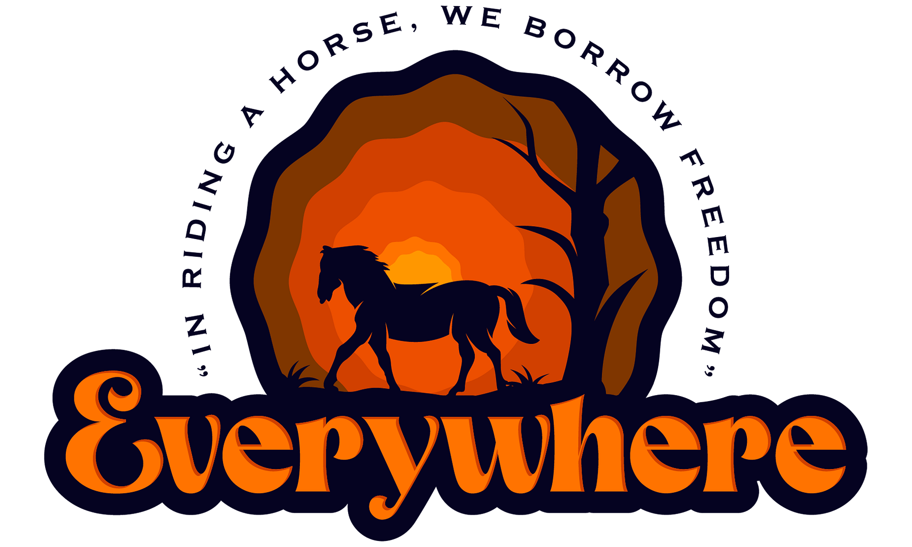 The logo for Horse Riding Tours In Georgia, with an image of a horse and a sunset.